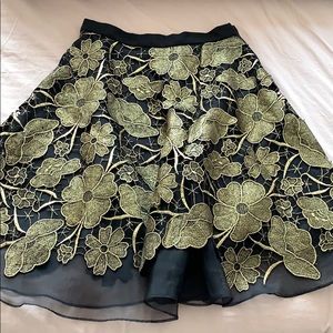 Anthropologie/Eva Franco Black/Gold Skirt SZ 2